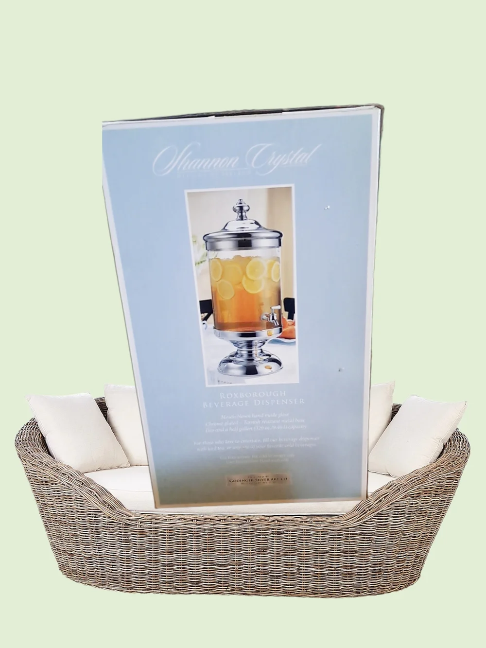 Shannon Crystal Designs |Mouth Hand Blown Glass | BEVERAGE DISPENSER 2.5 Gal NEW